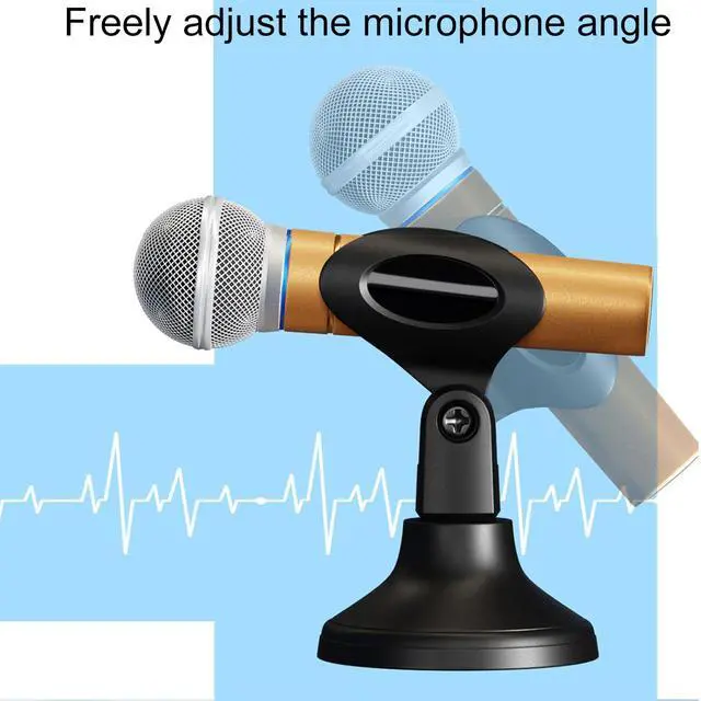 Alt view image 2 of 5 - Desktop Mini Microphone Stand Holder Adjustable Portable Desktop Table Mic Stand Holder 180 Degree Adjustment For Live Streaming Online Meetings Computer Chats