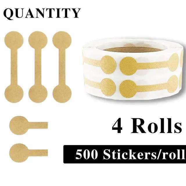 Alt view image 3 of 6 - 2000PCS Blank Jewelry Price Stickers Small Self Adhesive Price Tags Round Kraft Paper Labels for Retail Business Clothing Store Necklace Earring Ring Pricing