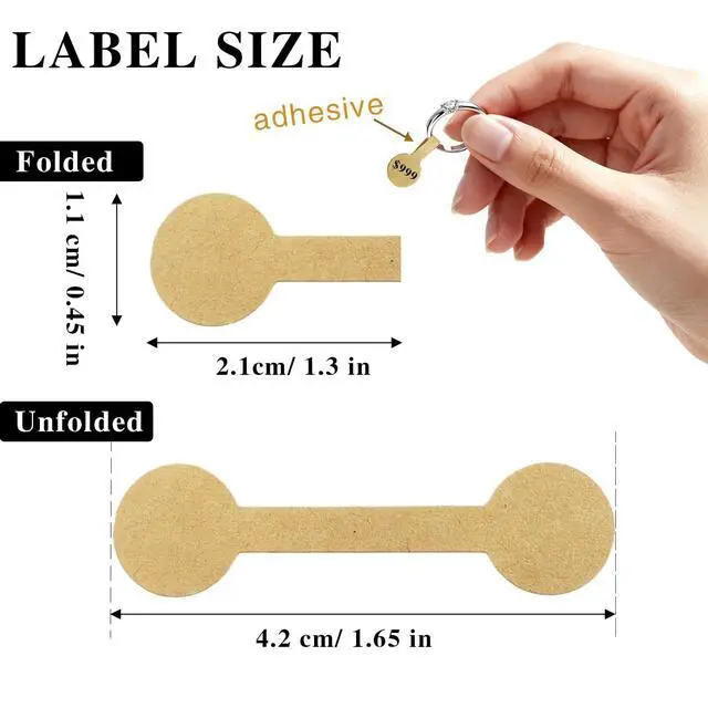 Alt view image 2 of 6 - 2000PCS Blank Jewelry Price Stickers Small Self Adhesive Price Tags Round Kraft Paper Labels for Retail Business Clothing Store Necklace Earring Ring Pricing