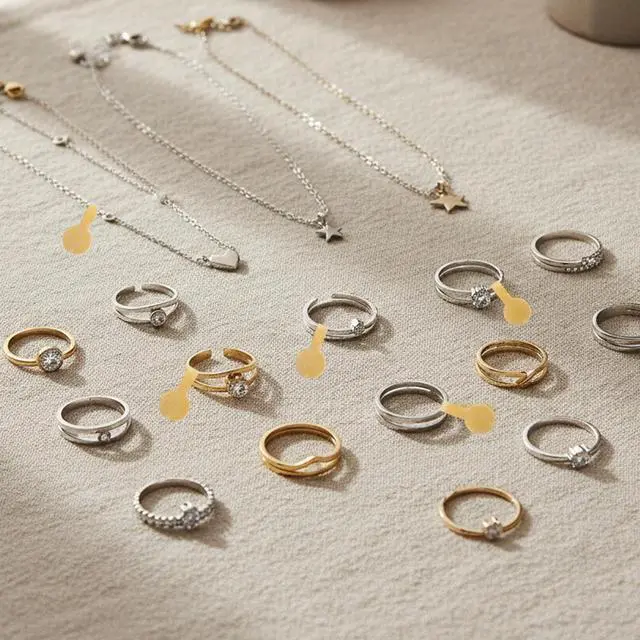 Alt view image 6 of 6 - 2000PCS Blank Jewelry Price Stickers Small Self Adhesive Price Tags Round Kraft Paper Labels for Retail Business Clothing Store Necklace Earring Ring Pricing