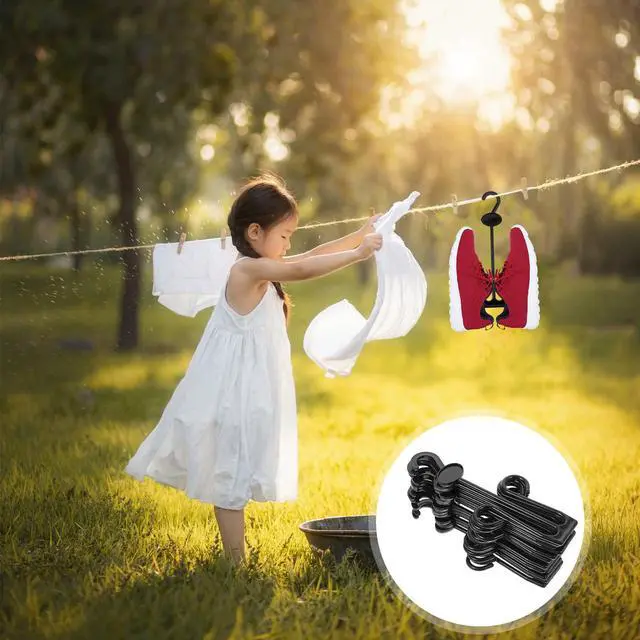 Alt view image 4 of 7 - 15PCS Shoe Display Hook Shoes Hanger Organizer Drying Rack Plastic Sneaker Holder Storage for Closet Organizing Shop Home Supermarket Mall Black
