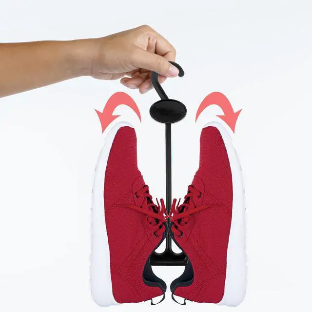 Alt view image 2 of 7 - 15PCS Shoe Display Hook Shoes Hanger Organizer Drying Rack Plastic Sneaker Holder Storage for Closet Organizing Shop Home Supermarket Mall Black
