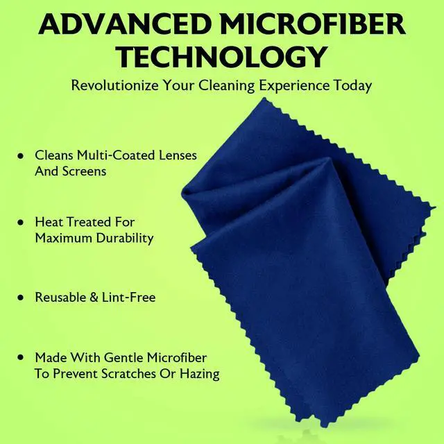 Alt view image 2 of 7 - PurCloth - Machine Washable, Lint-Free Microfiber Cloth- Cleans Eyeglasses, Screens, Lenses, Phones and Other Delicate Surfaces - Made in USA - 6 Pack, Dark Blue