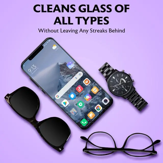 Alt view image 4 of 7 - PurCloth - Machine Washable, Lint-Free Microfiber Cloth- Cleans Eyeglasses, Screens, Lenses, Phones and Other Delicate Surfaces - Made in USA - 6 Pack, Dark Blue