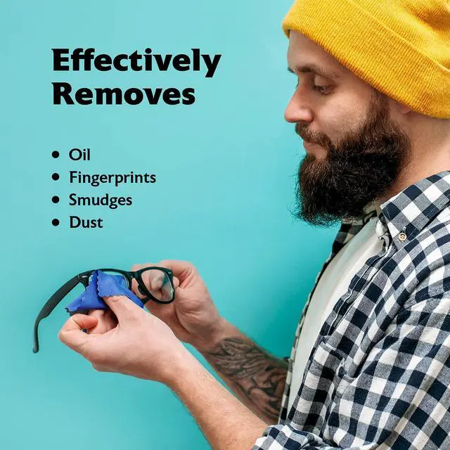 Alt view image 3 of 7 - PurCloth - Machine Washable, Lint-Free Microfiber Cloth- Cleans Eyeglasses, Screens, Lenses, Phones and Other Delicate Surfaces - Made in USA - 6 Pack, Dark Blue