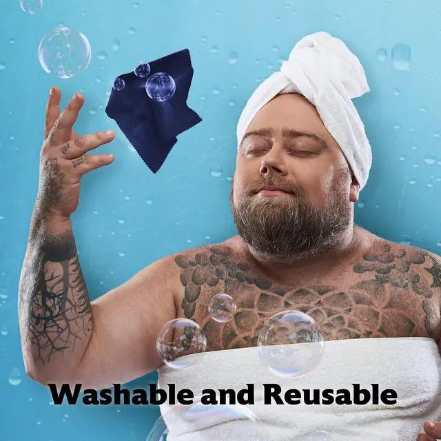 Alt view image 5 of 7 - PurCloth - Machine Washable, Lint-Free Microfiber Cloth- Cleans Eyeglasses, Screens, Lenses, Phones and Other Delicate Surfaces - Made in USA - 6 Pack, Dark Blue