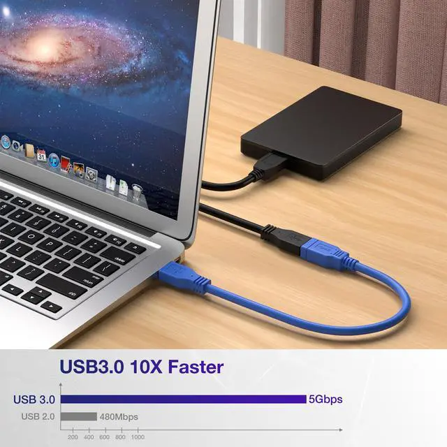 Alt view image 4 of 7 - Short USB 3.0 Extension Cable USB-A Extender Male to Female 5Gbps (1FT,2-Pack)