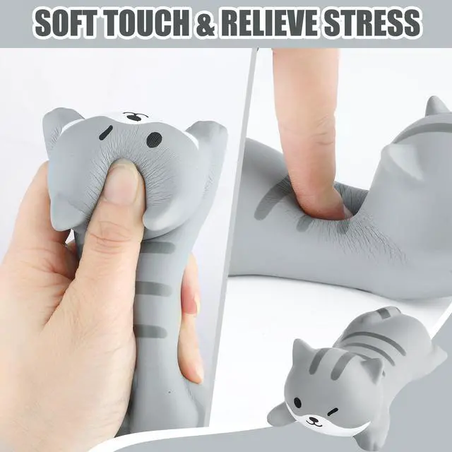 Alt view image 3 of 7 - 2 Pack Cat Wrist Rest for Mouse, Slow Rising PU Foam Ergonomic Wrist Support Pad, Cute Desk Accessories for Women, Non Slip Mouse Pad Cushion for Office & Gaming