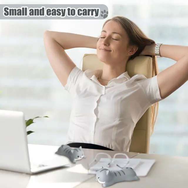 Alt view image 5 of 7 - 2 Pack Cat Wrist Rest for Mouse, Slow Rising PU Foam Ergonomic Wrist Support Pad, Cute Desk Accessories for Women, Non Slip Mouse Pad Cushion for Office & Gaming