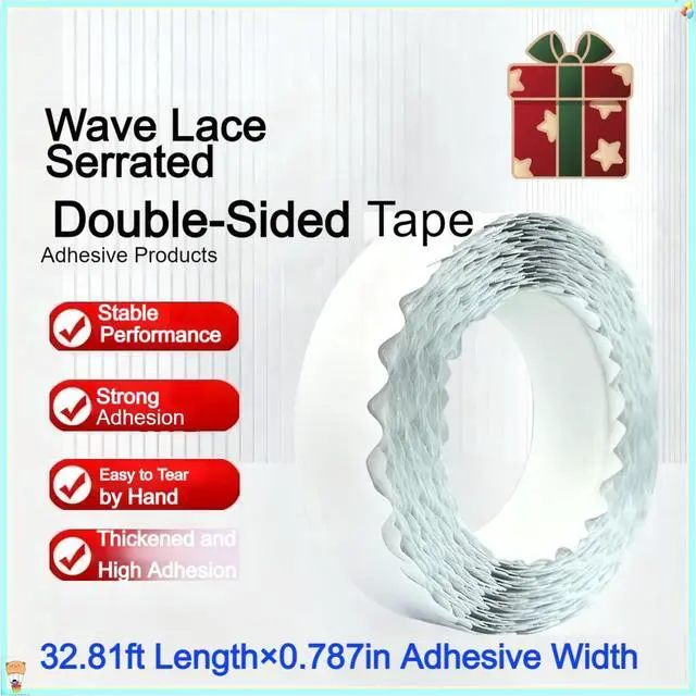 Alt view image 7 of 7 - Wavy Edge Heavy Duty Double Sided Mounting Tape, Removable No Residue Wall Safe, 32.8Ft×0.78in Waterproof Strong Adhesive Easy Tear for LED, Picture Hanging, Home Car Office Decor & DIY