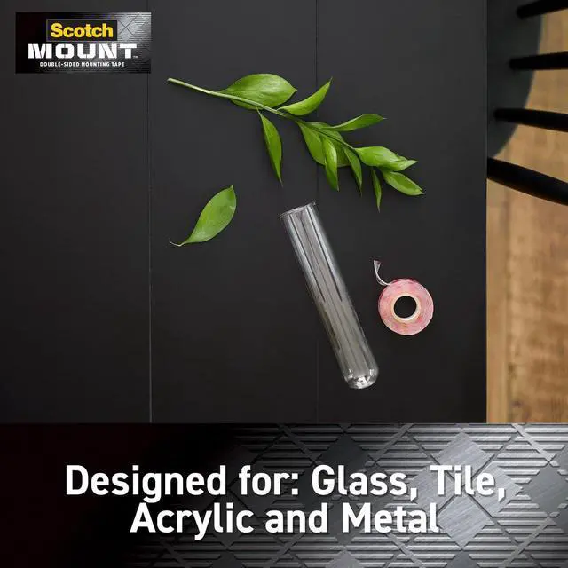 Alt view image 4 of 7 - Double Sided Tape, Clear Mounting Tape, 1 Roll Adhesive Tape, 1 in x 125 in (10.4 ft), Holds Up to 15 Lbs., Features 3M Industrial Adhesive, Strong Permanent Bond on Contact (410H-MED-DC)