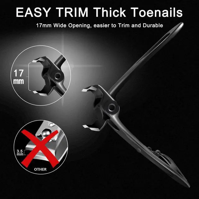 Alt view image 3 of 7 - Toenail Clippers for Thick Toenails, Long Handle Wide Jaw Opening Nail Clippers for Adult, Men, Seniors, Extra Large Heavy Duty Toenail Clippers for Fingernail & Ingrown Toenail (2 Piece Set)