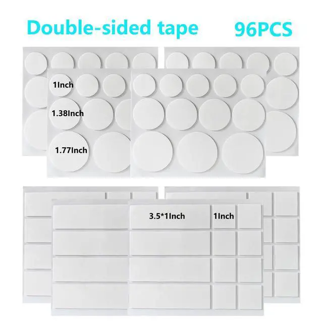 Alt view image 2 of 5 - Double Sided Tape Heavy Duty(Assorted 96PCS), Nano Adhesive Mounting Tape Wall Decor,Sticky Picture Hanging Adhesive Strips Poster Tape