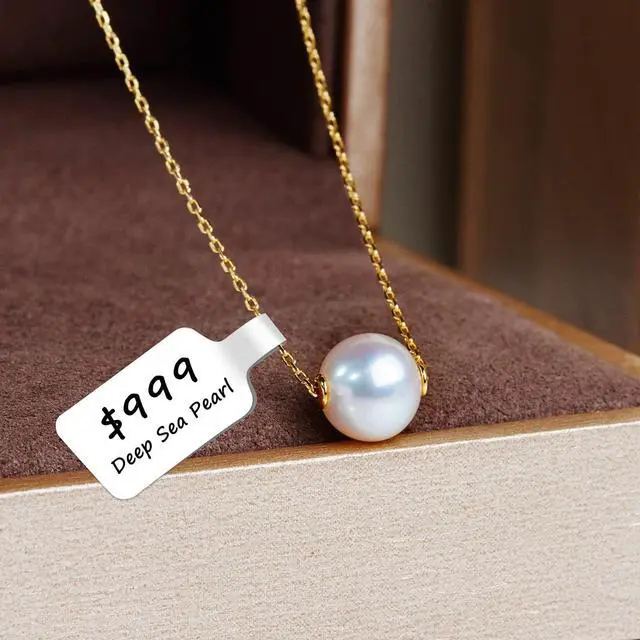 Alt view image 6 of 7 - 1000 Pcs Jewelry Price Tags Stickers Roll for Necklace Earring Price Identify, Labelchoice Rectangle Shape Self Adhesive White Blank Dumbbell Jewelry Tags Stickers for Bracelet, Ring, Clothing Display