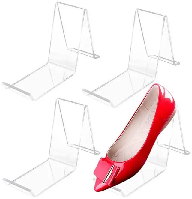 Main image of 2 Pair/4 Pcs Acrylic Shoe Store Display Stands Clear Sandal Display Stands High Heel Display Rack Holder for Home Shopping Malls