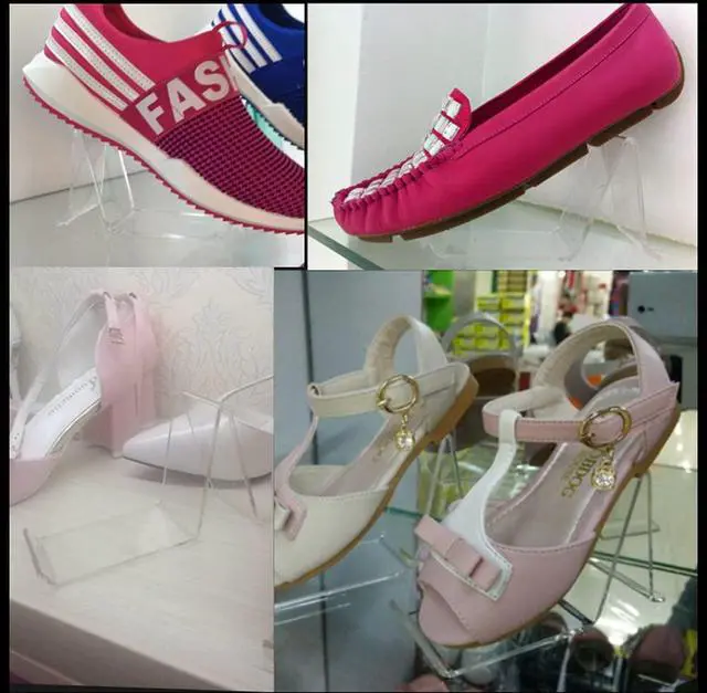 Alt view image 3 of 7 - 2 Pair/4 Pcs Acrylic Shoe Store Display Stands Clear Sandal Display Stands High Heel Display Rack Holder for Home Shopping Malls