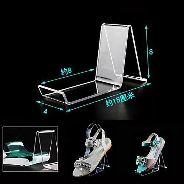 Alt view image 3 of 3 - 4Pcs/2 Pair Clear Acrylic Shoe Store Display Stands Rack Holder Sandal Display Stands
