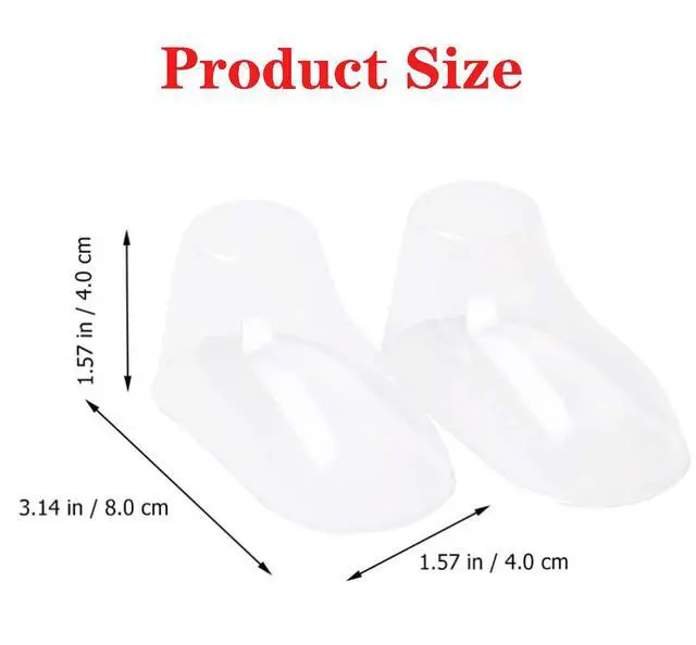 Alt view image 2 of 7 - 100Pcs Clear Plastic Baby Feet Display, Baby Booties Crochet Shoes Socks Showcase, Toddler Shoes Supports Shoe Forms Stand Holder for Store and Home Use, 50Pair, 8CM