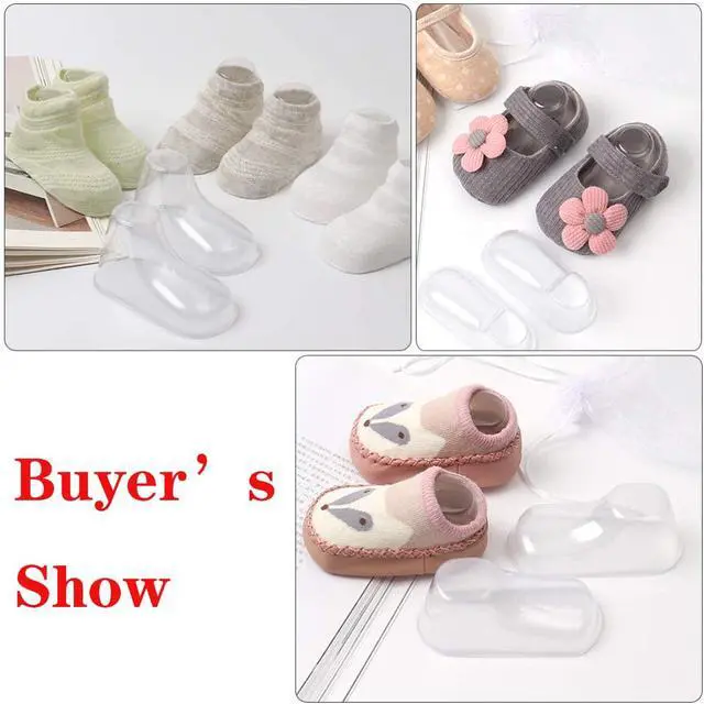 Alt view image 6 of 7 - 100Pcs Clear Plastic Baby Feet Display, Baby Booties Crochet Shoes Socks Showcase, Toddler Shoes Supports Shoe Forms Stand Holder for Store and Home Use, 50Pair, 8, 9, 10, 11, 12CM