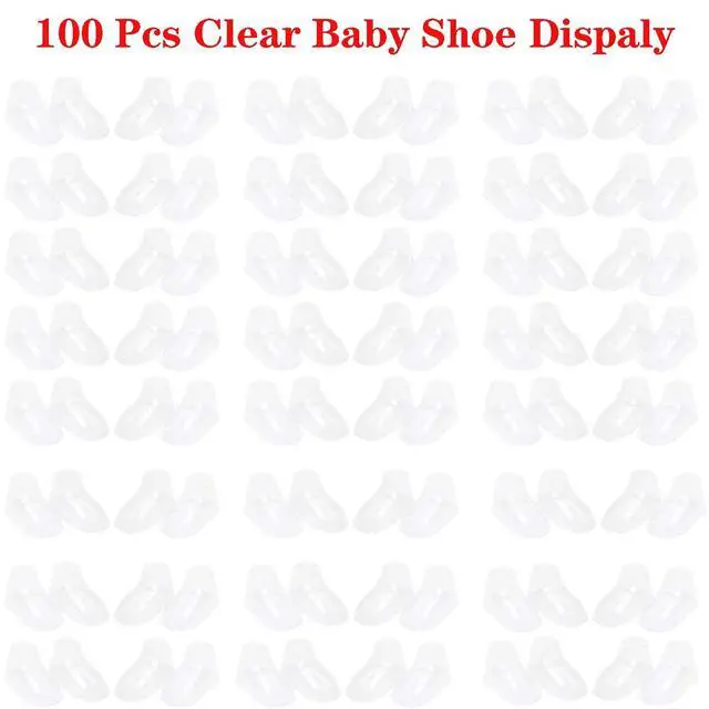 Alt view image 5 of 7 - 100Pcs Clear Plastic Baby Feet Display, Baby Booties Crochet Shoes Socks Showcase, Toddler Shoes Supports Shoe Forms Stand Holder for Store and Home Use, 50Pair, 8, 9, 10, 11, 12CM