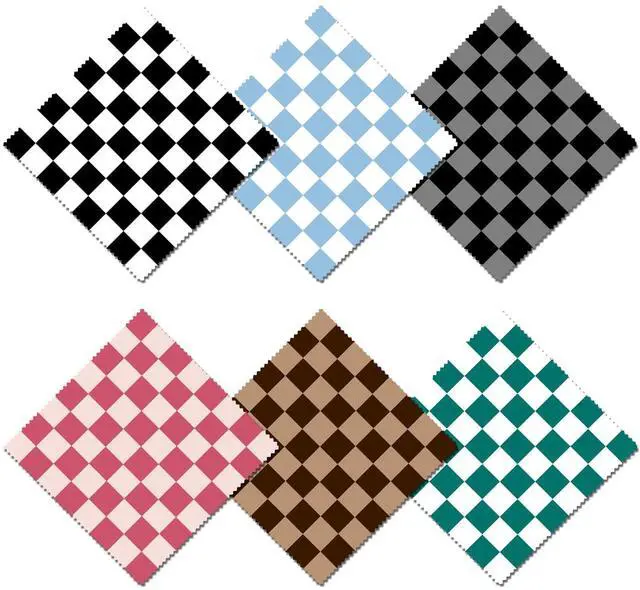 Main image of 6 PCS Glasses Cleaning Cloth Eyeglass Cleaning Cloth Lens Eyeglasses Microfiber Cute Aesthetic Cloth for Unisex Women Girls Reusable Phone Screens Camera Multi-Patterns(6.3"x6.3")-Checkered