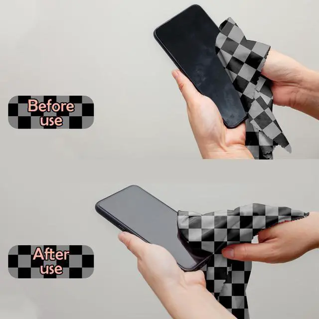 Alt view image 4 of 7 - 6 PCS Glasses Cleaning Cloth Eyeglass Cleaning Cloth Lens Eyeglasses Microfiber Cute Aesthetic Cloth for Unisex Women Girls Reusable Phone Screens Camera Multi-Patterns(6.3"x6.3")-Checkered