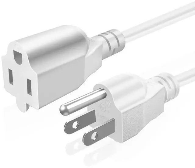 Main image of Power Extension Cord Cable Strip (10 FT) - 3 Prong Extension Cord for Outdoor & Indoor - Three Prong AC Power Extender Cable Wire Connector NEMA 5-15R to NEMA 5-15P, White