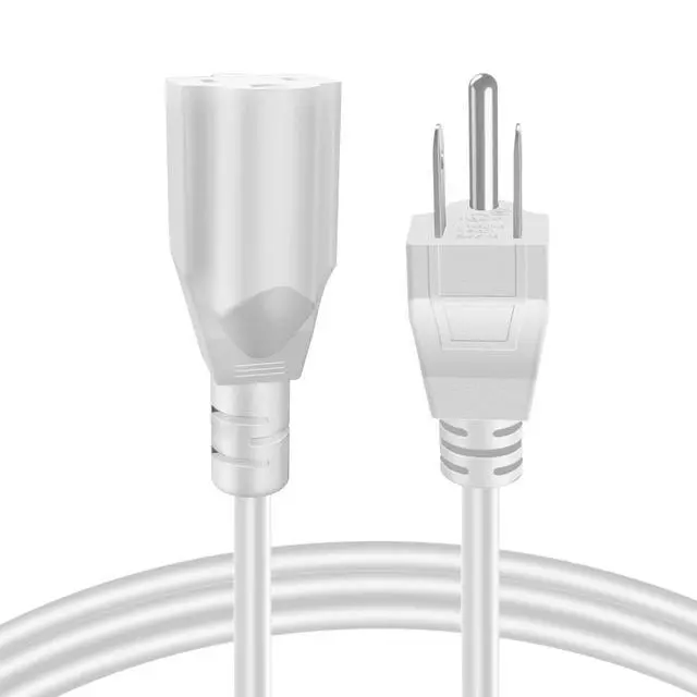 Alt view image 5 of 7 - Power Extension Cord Cable Strip (10 FT) - 3 Prong Extension Cord for Outdoor & Indoor - Three Prong AC Power Extender Cable Wire Connector NEMA 5-15R to NEMA 5-15P, White