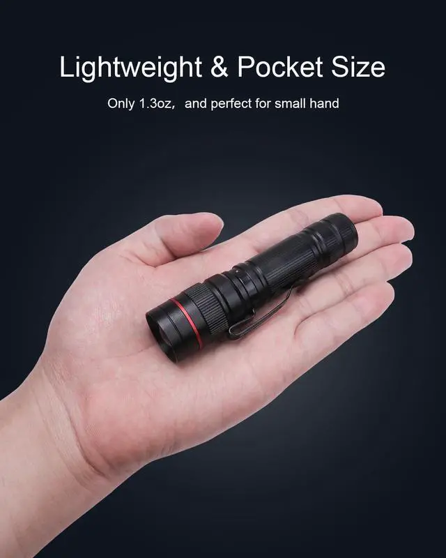 Alt view image 2 of 6 - 2 Pack UV Flashlight, 395nm Mini Black Light, Zoomable Small Torch Light, Portable Urine Detector for Dog/Cat/Pet Urine, Dry Stains, Bed Bugs, Scorpion