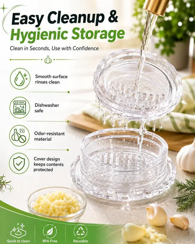 Alt view image 4 of 7 - Clear Manual Garlic Twister and Ginger Mincer Tool,Multi Functional Garlic Mincer Grinder,Practical Kitchen Gadget for Mincing Garlic,Ginger,Onion,Nuts & Seasoning Herbs