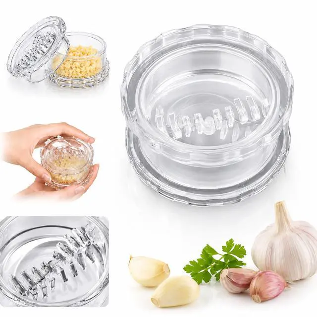 Main image of Clear Handheld Garlic Twister and Ginger Mincer Tool,Multi Functional Garlic Mincer Grinder,Practical Kitchen Gadget for Mincing Garlic,Ginger,Onion,Nuts & Seasoning Herbs