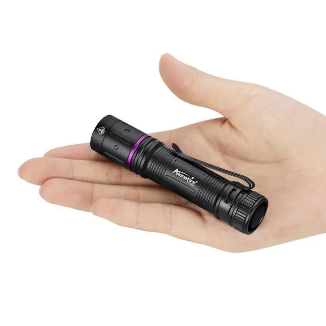 Alt view image 6 of 7 - P67 Mini 3W UV Flashlight 365nm Portable Ultraviolet Very Small EDC Black Light for Pet Urine Detector, Minerals, Scorpions, Finding Stains, Money Checker with AA Battery Easy to Replace