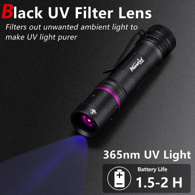 Alt view image 2 of 7 - P67 Mini 3W UV Flashlight 365nm Portable Ultraviolet Very Small EDC Black Light for Pet Urine Detector, Minerals, Scorpions, Finding Stains, Money Checker with AA Battery Easy to Replace