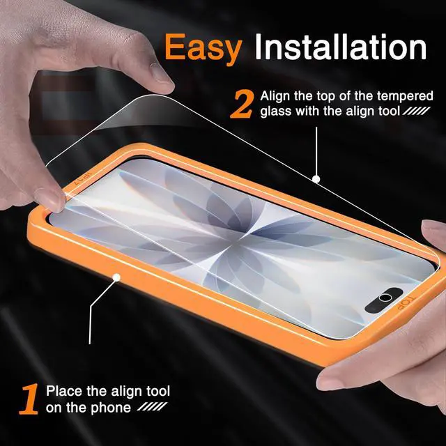 Alt view image 2 of 6 - 3 Pack Tempered Glass Screen Protector for iPhone 17, 9H Hardness, Bubble Free, Case Friendly