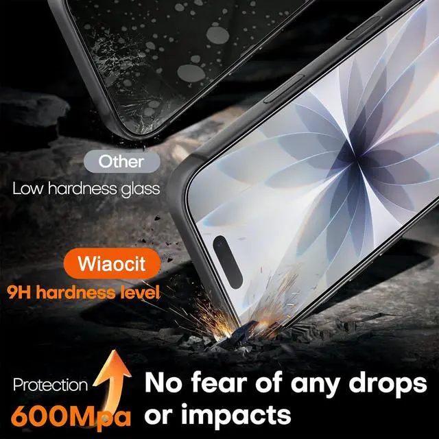 Alt view image 3 of 6 - 3 Pack Tempered Glass Screen Protector for iPhone 17, 9H Hardness, Bubble Free, Case Friendly