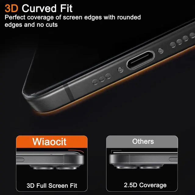 Alt view image 5 of 6 - 3 Pack Tempered Glass Screen Protector for iPhone 17, 9H Hardness, Bubble Free, Case Friendly