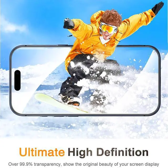 Alt view image 6 of 6 - 3 Pack Tempered Glass Screen Protector for iPhone 17, 9H Hardness, Bubble Free, Case Friendly