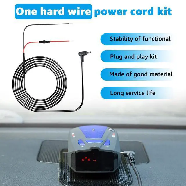 Alt view image 7 of 7 - Direct HardWire Power Cord Kit Compatible with Cobra Radar Laser Detector Part # 420-030-N-001 (9.8FT)