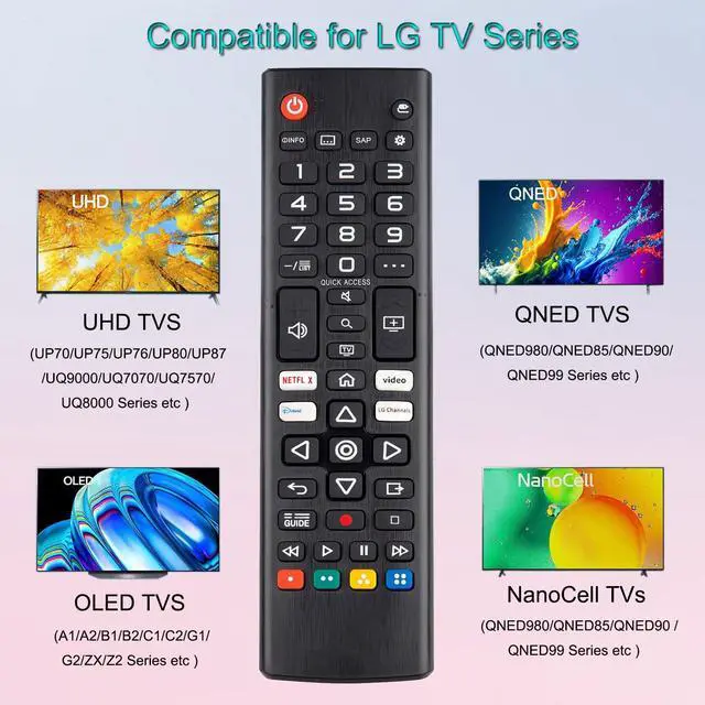 Alt view image 2 of 6 - (Pack of 2) Universal Remote for LG Smart TV Remote Control Replacement