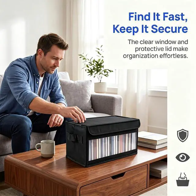 Alt view image 6 of 7 - Upgraded CD Holder Box with Reinforced Handles,Large Capacity CD Storage Box for Holds Up to 32 Jewel Case,Multifunctional Transparent CDs Organizer Case for Home,Car,Travel