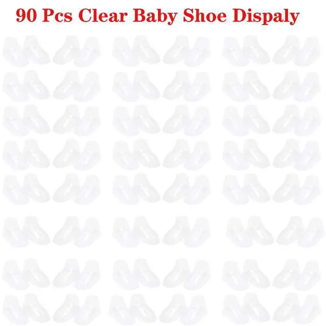 Alt view image 4 of 7 - Baby Booties & Socks Display - 90pcs, 8-10cm Clear Plastic Feet Holder, Durable Toddler Crochet Shoes Rack, Blue