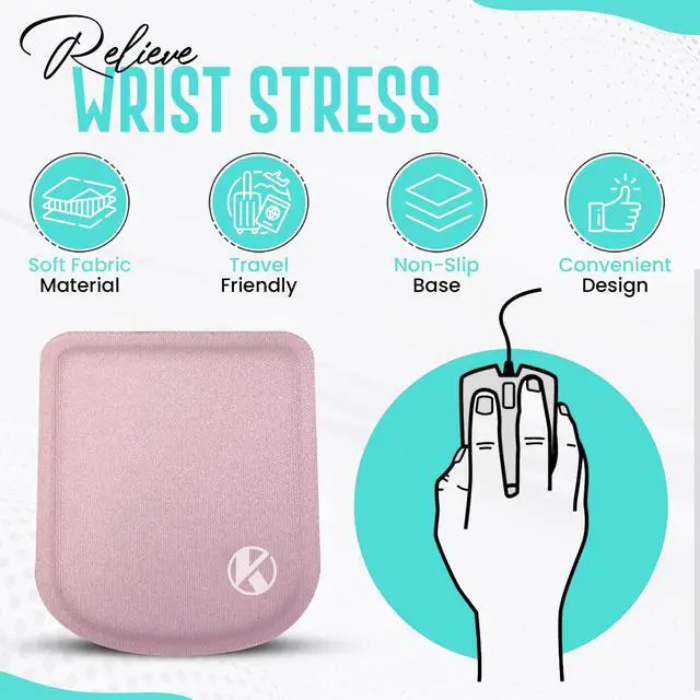 Alt view image 2 of 7 - Ultra-Thin Laptop Wrist Rest Pads (Pastel Pink)