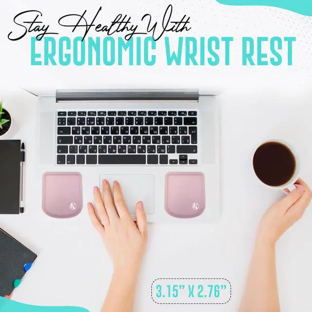 Alt view image 6 of 7 - Ultra-Thin Laptop Wrist Rest Pads (Pastel Pink)