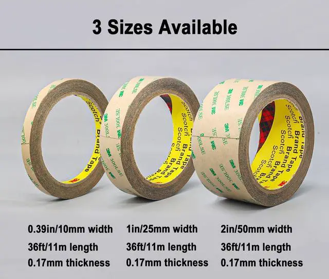 Alt view image 2 of 6 - 0.39in x 36ft 300LSE Double Sided Tape for Scrapbook, Heavy Duty Mounting Tape, Transparent Adhesive Sticky Tape for Picture Hanging Strips, Poster, LED Strips, Art Craft