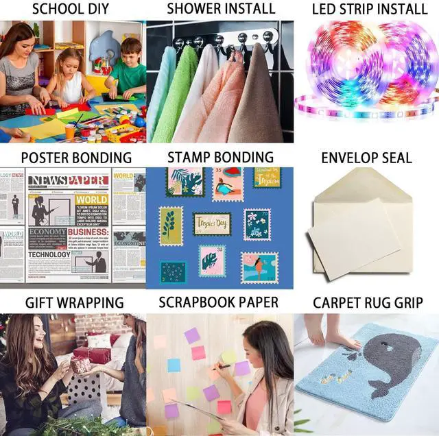 Alt view image 6 of 6 - 0.39in x 36ft 300LSE Double Sided Tape for Scrapbook, Heavy Duty Mounting Tape, Transparent Adhesive Sticky Tape for Picture Hanging Strips, Poster, LED Strips, Art Craft