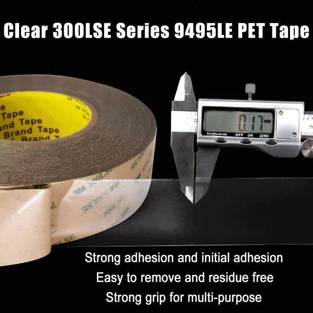 Alt view image 4 of 6 - 0.39in x 36ft 300LSE Double Sided Tape for Scrapbook, Heavy Duty Mounting Tape, Transparent Adhesive Sticky Tape for Picture Hanging Strips, Poster, LED Strips, Art Craft
