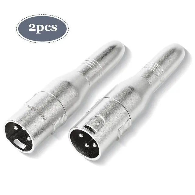 Alt view image 3 of 5 - XLR 3 Pin Male to 1/4" 6.35mm Female Jack Socket Audio Adapter, Professional Grade Conversion Adapters, Audio Cable Mic Cord Adapter Plug, Silver 2-Pcs