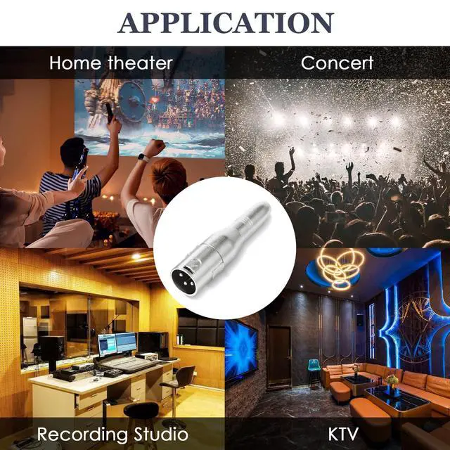 Alt view image 4 of 5 - XLR 3 Pin Male to 1/4" 6.35mm Female Jack Socket Audio Adapter, Professional Grade Conversion Adapters, Audio Cable Mic Cord Adapter Plug, Silver 2-Pcs