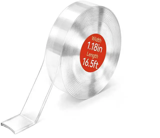 Main image of Double Sided Tape Heavy Duty, 1.18" x 197"(16.4ft), Removable Washable Nano Tape, Residue-Free, Multipurpose Reusable Gel Mounting Tape, 1 Roll