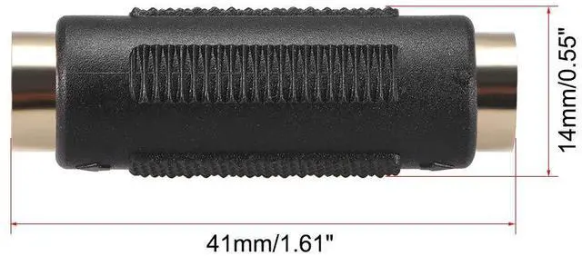 Alt view image 2 of 3 - S-Video 4 Terminal Female to Female Connector Mini Din 4 PIN Composite Stereo Video Extension Cable Adapter Coupler for DVD HDTV, Black 2Pcs